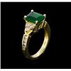 Image 4 : 14KT Yellow Gold 2.45 ctw Emerald and Diamond Ring