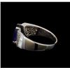 Image 1 : 2.41 ctw Sapphire and Diamond Ring - 18KT White Gold
