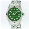 Image 1 : Rolex Stainless Steel Green Diamond and Emerald DateJust Men's Watch