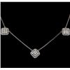 Image 1 : 14KT White Gold 1.40 ctw Diamond Necklace