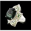 Image 1 : 12.97 ctw Tourmaline and Diamond Ring - 18KT White Gold