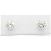 Image 4 : 1.39 ctw Leo Diamond Stud Earrings - 14K White Gold