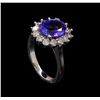 Image 4 : 3.04 ctw Tanzanite and Diamond Ring - 14KT White Gold