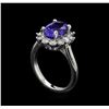 Image 4 : 2.93 ctw Tanzanite and Diamond Ring - 14KT White Gold