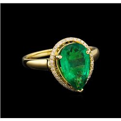 14KT Yellow Gold 2.68 ctw Emerald and Diamond Ring