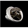 Image 3 : 4.98 ctw Brown and White Diamond Ring - 14KT White Gold