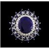 Image 2 : 13.31 ctw Sapphire and Diamond Ring - 14KT White Gold