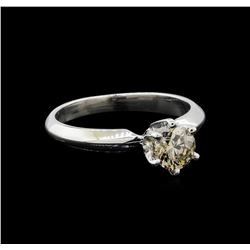 14KT White Gold 0.70 ctw Round Cut Fancy Brown Diamond Solitaire Ring