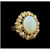 Image 1 : 14KT Yellow Gold 3.37 ctw Opal and Diamond Ring