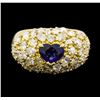 Image 2 : Sapphire and Diamond Ring - 18KT Yellow Gold