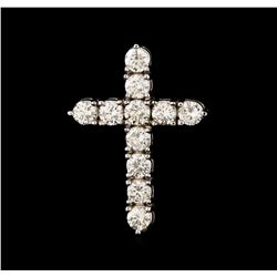 3.55 ctw Diamond Cross Pendant - 18KT White Gold