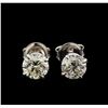 Image 1 : 2.17 ctw Diamond Solitaire Earrings - 14KT White Gold