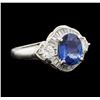 Image 1 : 2.20 ctw Sapphire and Diamond Ring - Platinum