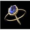 Image 2 : 2.82 ctw Tanzanite and Diamond Ring - 14KT Yellow Gold