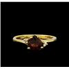 Image 2 : Garnet and Diamond Ring - 14KT Yellow Gold