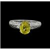Image 2 : 2.76 ctw Yellow Sapphire and Diamond Ring - 18KT White Gold