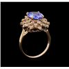 Image 4 : 3.24 ctw Tanzanite and Diamond Ring - 14KT Rose Gold