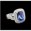 Image 1 : 14KT White Gold 2.84 ctw Tanzanite and Diamond Ring