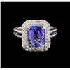 Image 2 : 14KT White Gold 3.57 ctw Tanzanite and Diamond Ring