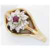 Image 7 : 0.07 ctw Ruby and Diamond Ring - 14KT Yellow Gold