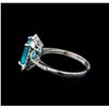 Image 3 : 2.28 ctw Paraiba Tourmaline and Diamond Ring - 18KT White Gold