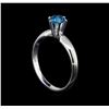 Image 4 : 14KT White Gold 0.57 ctw Round Cut Fancy Blue Diamond Solitaire Ring