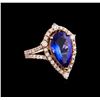 Image 1 : 2.91 ctw Tanzanite and Diamond Ring - 14KT Rose Gold