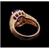 Image 3 : 3.12 ctw Tanzanite and Diamond Ring - 14KT Rose Gold