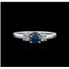 Image 2 : 14KT White Gold 0.91 ctw Blue Diamond Ring