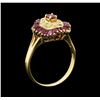 Image 4 : 1.80 ctw Ruby and Diamond Ring - 18KT Yellow Gold
