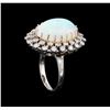 Image 4 : 9.92 ctw Opal and Diamond Ring - 14KT White Gold