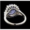 Image 3 : 5.33 ctw Star Sapphire and Diamond Ring - Platinum
