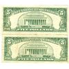Image 2 : 1963 $5 VG/XF Red Seal Note Lot of 2
