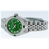 Image 5 : Rolex Stainless Steel Green Roman Diamond and Emerald DateJust Ladies Watch