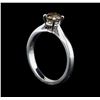 Image 4 : 14KT White Gold 0.71 ctw Round Cut Fancy Brown Diamond Solitaire Ring