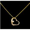 Image 1 : 0.02 ctw Diamond Heart Shape Pendant With Chain - 14KT Yellow