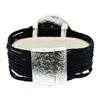 Image 3 : Semi Round Medallion Bracelet - Rhodium Plated