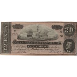 1864 $20 Confederate States of America Bank Note