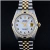 Image 1 : Rolex Two-Tone MOP String Diamond and Sapphire DateJust Men's Watch