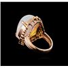 Image 3 : 26.06 ctw Opal and Diamond Ring - 14KT Rose Gold