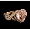 Image 1 : 5.34 ctw Morganite and Diamond Ring - 14KT Rose Gold