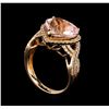 Image 4 : 5.34 ctw Morganite and Diamond Ring - 14KT Rose Gold