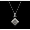 Image 1 : 1.25 ctw Diamond Pendant With Chain - 14KT White Gold