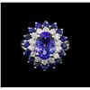 Image 2 : 14KT White Gold 3.37 ctw Tanzanite, Sapphire and Diamond Ring