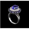 Image 4 : 14KT White Gold 3.37 ctw Tanzanite, Sapphire and Diamond Ring