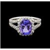 Image 2 : 14KT White Gold 2.24 ctw Tanzanite and Diamond Ring