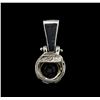 Image 2 : 1.07 ctw Blue Sapphire and Diamond Pendant - 14KT White Gold