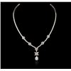 Image 2 : 14KT White Gold 2.68 ctw Diamond Necklace