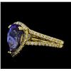 Image 1 : 2.43 ctw Tanzanite and Diamond Ring - 14KT Yellow Gold