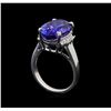 Image 4 : GIA Cert 9.49 ctw Tanzanite and Diamond Ring - 14KT White Gold